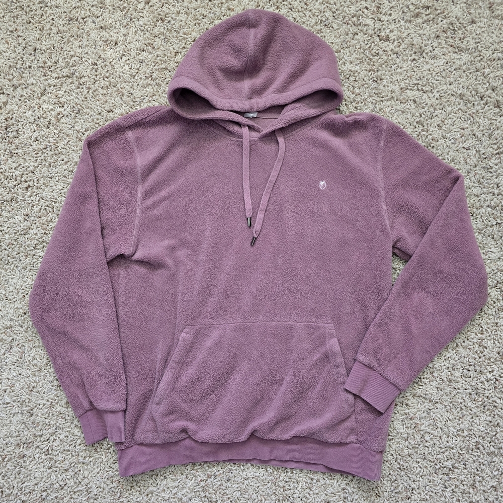 Women's FlexLiving Purple Teddy Hoodie With Front Pocket - Small